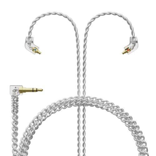 BASN IEM Earphone Cable,1.5m Wired Detachable MMCX Connector in Ear Monitor Cable for BASN Bsinger, Bmaster, MMCX Series (SC100-MMCX-White) - color: SC White