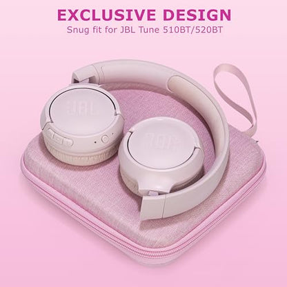 Ginsco Ultra-Slim Case Compatible with JBL Tune 510BT Bluetooth Headphones, with JBL Tune 520BT/670NC Live 460NC, Wireless On-Ear Headphones, Travel Carrying Headphone Case (Pink) - color: Pink
