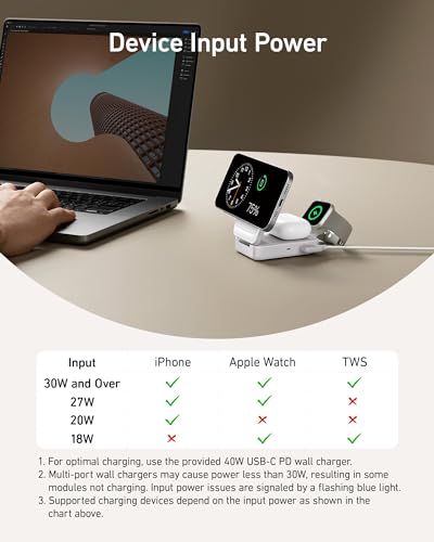 Anker MagGo 3-in-1 MagSafe-Compatible Qi2 15W Foldable Charging Station | Qi2-Certified Wireless Charging Stand for iPhone 17 - 12 Series, AirPods, Apple Watch Ultra(Non-Battery, Adapter Included) - color: White