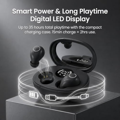 Smallest Invisible Earbuds Wireless Bluetooth, Low Profile Micro Tiny Discreet Hidden Earbuds for Work,Mini Small Headphones, Invisible Sleep Wireless Earphone for Small Earbuds - color: Black