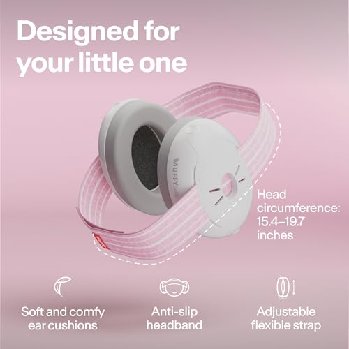 Alpine Muffy Baby Ear Muffs Noise Protection | Toddler Ear Protection | For babies up to 4 years | 24dB Sound Reduction | Baby Hearing Protection | Noise Reduction | Baby Essentials New Mom Gifts - color: Pink