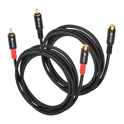 RCA Female to Male Extension Cable - Premium Audio Extender Cord for High Sound Quality & Durability, Compatible with Home Theater, TV, Soundbar - 10ft/3m - size: 10 ft