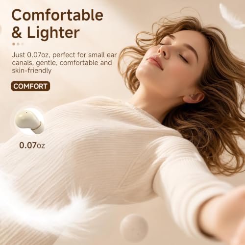 Small Mini Invisible Earbuds Wireless Bluetooth Ear Buds for Small Ears | Discreet Smallest Sleep Earbuds For Small Ears Ear Buds Low Profile Tiny Skin Tone Sleeping Earbuds For Small Ear Canals - color: Nude