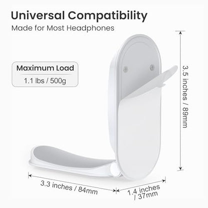 Itramax Wall Mount Headphone Hanger 1 Pack Adhesive Headset Holder for Desk