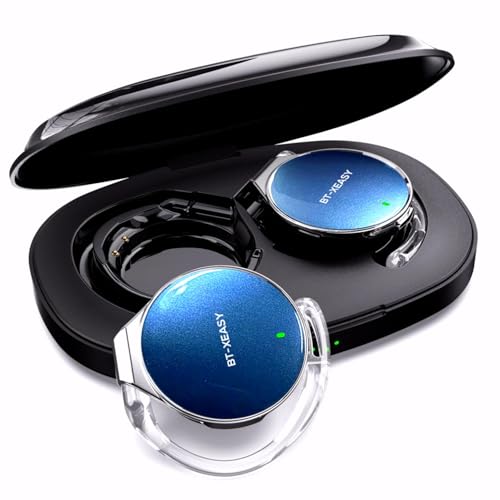 Wireless Earbuds with Ear Hooks V5.4, Open-Ear Sports Headphones | Secure Fit, 52Hrs Headset with Mic, Dual Device Earbuds for Running/Work/Gym - color: Black Blue