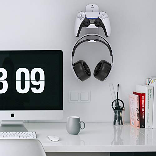 FYOUNG Universal Game Controller & Headset Holder for PS5/PS5 Slim/PS5 Pro, Xbox Series X/S, PS4, Switch, Steam & More, Stay Organized No Screws