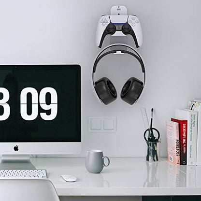 FYOUNG Universal Game Controller & Headset Holder for PS5/PS5 Slim/PS5 Pro, Xbox Series X/S, PS4, Switch, Steam & More, Stay Organized No Screws