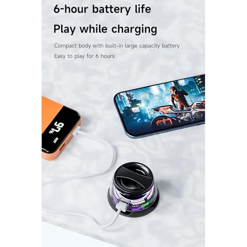 2 Pcs G200 Magnetic Bluetooth Speaker,Multifunctional Portable Mini Speaker with Multi RGB Color Light Show-3D Surround Sound Effect,Christmas Birthday Gifts - color: Black+Black