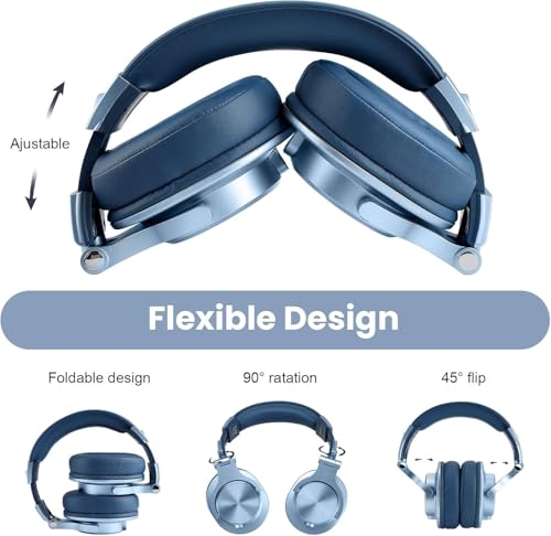 OneOdio A70 Bluetooth Over-Ear Headphones, Hi-Res Wired DJ Studio - SB | Wireless over-ear headphones with 72H playtime, 3.5mm/6.35mm wired jacks for studio monitoring, mixing, guitar, amp and PC - color: Sky Blue