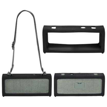 Case for Sony ULT Field 3 Speaker, Shockproof Non-Slip Cover | Custom-fit silicone cover, shockproof, non-slip grip, includes shoulder strap. Protects against scratches, dust, drops. - color: Black