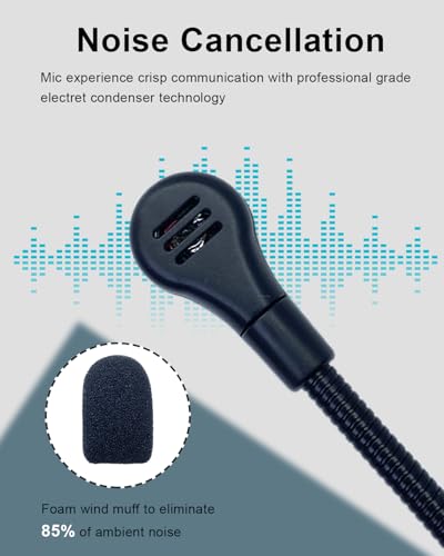 3.5mm Microphone Replacement for Gaming Headsets Universal Detachable Game Boom Gooseneck Noise Cancelling Mic for Mobile Phone PC Laptop PS4, 3-Pole Plug