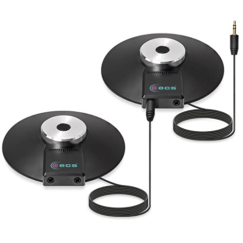 ECS WordForum 3.5mm TRS 360° Omnidirectional Stereo Conference Microphone for PC - with Daisy Chain Option, Condenser Mic for Teleconferencing - 2 Pack - size: 2 Pack - WordForum 3.5mm