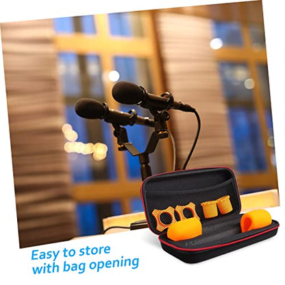 GALPADA Microphone Storage Bag with Padded Sponge and Anti-slip Rings Portable Mic Carrying Case with Zip Closure Suitable for Travel and Music Equipment Accessories
