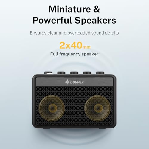 Donner Mini Guitar Amp Small Electric Amplifier 5W Portable, Practice Guitar Combo Amp DA-10 - color: Black