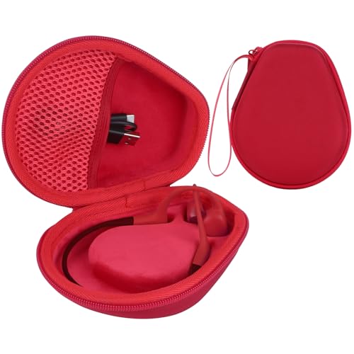 Case for SHOKZ OpenRun Pro2/Mini/1/OpenMove/OpenSwim Headphones | Open-Ear Bone Conduction Sport Headphones Accessories, For Standard and Mini, Travel Friendly - color: Red Case