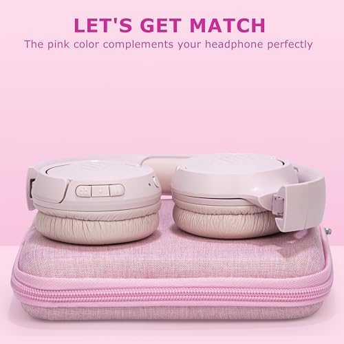 Ginsco Ultra-Slim Case Compatible with JBL Tune 510BT Bluetooth Headphones, with JBL Tune 520BT/670NC Live 460NC, Wireless On-Ear Headphones, Travel Carrying Headphone Case (Pink) - color: Pink