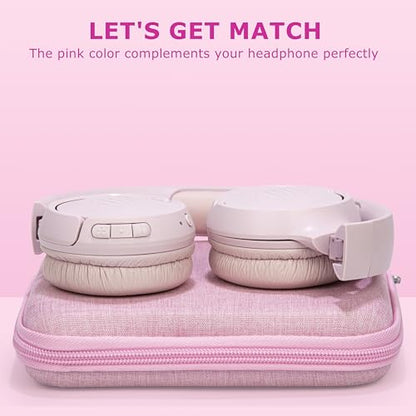 Ginsco Ultra-Slim Case Compatible with JBL Tune 510BT Bluetooth Headphones, with JBL Tune 520BT/670NC Live 460NC, Wireless On-Ear Headphones, Travel Carrying Headphone Case (Pink) - color: Pink