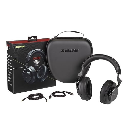 Shure AONIC 50 Gen 2 Wireless Noise Cancelling Headphones, Premium Studio Sound, Bluetooth 5, Customizable EQ, 45-Hour Battery, Over-Ear, Black - color: Black, style: Gen 2