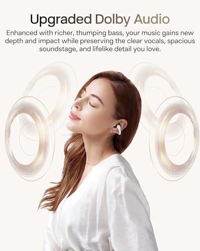 SHOKZ OpenDots 2 Open-Ear Clip-On Earbuds, Grey, Dolby Audio, 3 Mics | Enhanced Dolby Audio with deep bass, Bluetooth 6.1, 40h battery, IP57, 3 mics, wireless, for everyday use & sports - color: Grey