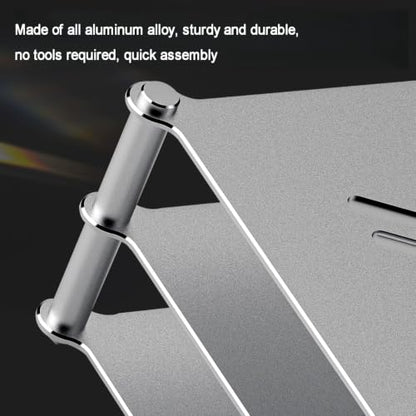 Aluminum HiFi Audio Stand, 3 Tier Stackable Audio Component Rack with Side Vent Cooling Slots, Anti-Slip Rubber Feet for Dac Amplifier Home