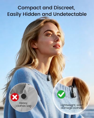 ZVVN Mini Wireless Microphone with USB-C Plug for iPhone 15/16 & Android, Lavalier Microphone with Noise Cancellation, 30H Battery, for Video Recording, Podcast, YouTube, TikTok, Live Streaming