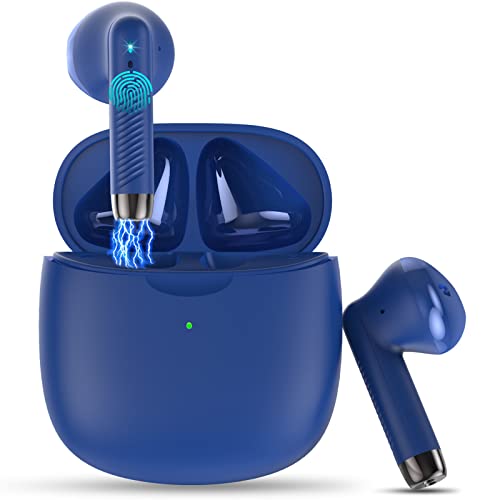Wireless Earbuds, Bluetooth 5.4 Earbuds Stereo Bass, Bluetooth Headphones | in Ear Noise Cancelling Mic, Earphones IP7 Waterproof Sports, 32H Playtime USB C Charging Case Blue Ear Buds for Android iOS - color: dark blue
