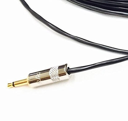 Custom Cable Connection 100 Foot 3.5mm Mono Male to Male Cable with Black PVC Jacket - size: 100 Foot