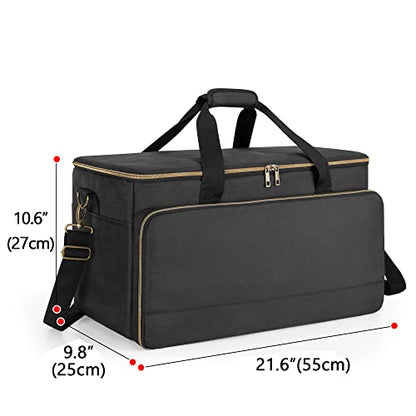 Trunab Large Travel DJ Cable File Bag with Inner Detachable Divider | with Padded Compartment for 15.6” Laptop, Cable Organizer Bag for Cords, Sound Equipment, DJ Gear, Musician Accessories