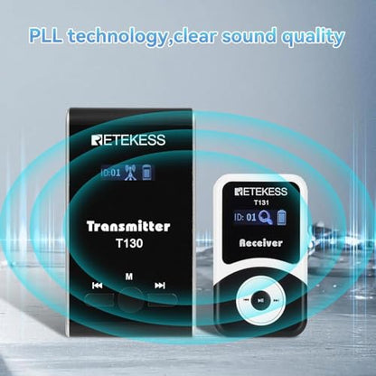 Retekess T130 Wireless Tour Guide System, Tour Guide Headsets(1TX 15RX)