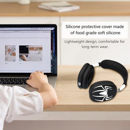 3-in-1 Silicone Case Cover for AirPods Max 2/AirPods Max Headphones, Apple AirPod Max Accessory Protective Cover, Headband/Ear Cups/Ear Pad Covers, Anti-Scratch and Sweatproof - color: Black