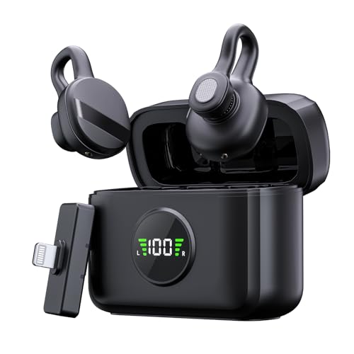 ZVVN Mini Wireless Microphone with Lightning Plug for iPhone, Lavalier Microphone with Noise Cancellation, 30H Battery, for Video Recording, Podcast, YouTube, TikTok, Live Streaming