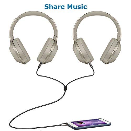 J&D Airplane Airline Flight Cable for Headphones, 3.5mm 1/8 inch TRS Male to Dual 3.5mm 1/8 inch TS Male Gold Plated Copper Shell Heavy Duty, 6 Feet - size: 6 Feet