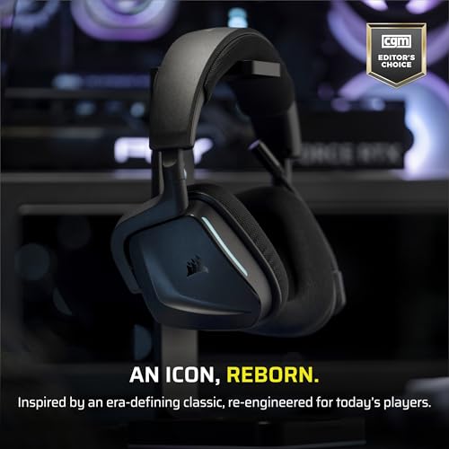 Corsair Void v2 Wireless Bluetooth PC PS5 Switch Gaming Headset – Black - color: Black