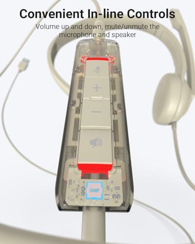 NUBWO HW02 USB Headset with Microphone Noise Cancelling &in-line Control, Ultra Comfort Computer Headset for Laptop pc, On-Ear Wired Office Call Center Headphone for Boom Skype Webinars (Apricot) | Ultra Comfort Computer Headset for Laptop pc, On-Ear Wire