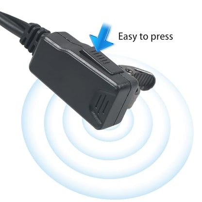 Walkie Talkie Earpiece with Mic PTT 2 Pin G Shape Headset Ear Piece, 5 Pack | Radio Earpiece Compatible with Baofeng UV-5R BF-888S Retevis H-777 RT21 RT22 Arcshell AR-5 Kenwood 2 Way Radio