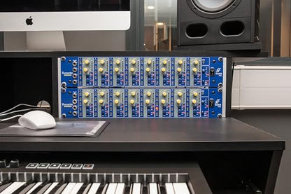 Focusrite ISA828 MkII Heritage 8-channel rackmount mic preamp with with variable impedance selector and four instrument inputs | 8 ISA Transformer Mic Preamps, Lundahl LL1538, 4 Instrument Inputs, 8 Line Inputs, Switchable Impedance, Inserts, HPF - style: