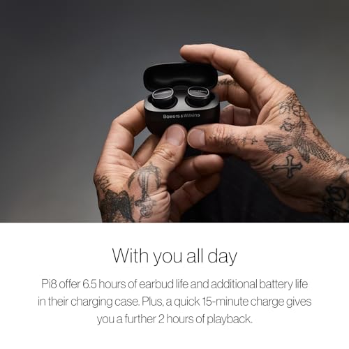 Bowers & Wilkins Pi8 Wireless Bluetooth Earbuds (Midnight Blue), in-Ear Bluetooth Earphones with Qualcomm & aptX Lossless, Active Noise Cancelling Earbuds, 3 Built-in Mics, 15-Min Quick Charging - color: Midnight Blue