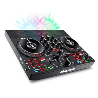 Numark Party Mix Live DJ Controller with Built-in Lights and Speakers | 2-Decks, 2 Filter FX Knobs, DJ Mixer, Touch-Capacitive Wheels, Integrated Audio Interface, and Serato DJ Lite - style: PARTYMIX LIVE