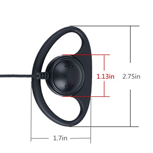 D-Ring 2 Pin Walkie Talkie Earpiece/Headset with Mic Compatible with Retevis RT21 RT22 Baofeng UV-5R Two Way Radio (Kenwood) - color: Kenwood