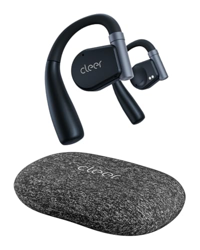 Cleer ARC II 오픈 이어 헤드폰, 듀얼 마이크가 있는 트루 와이어리스 이어버드, 땀 방지, 멀티 포인트 연결, 35시간 재생, 안전한 핏, 이어 후크가 있는 블루투스 5.3 이어버드, 사전 설정 EQs, 블루 - color: 블루.