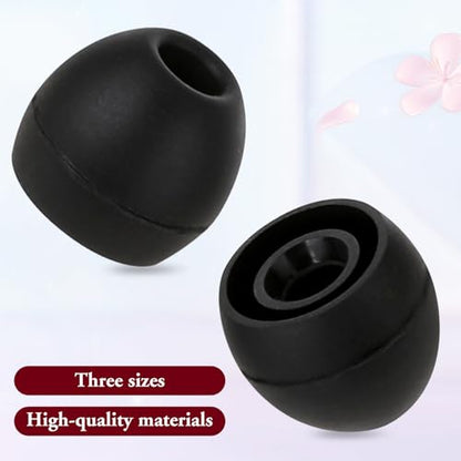 Hariendny 15 Pairs Silicone Ear Bud Replacement Pieces Earbuds Ear Tips Replacement Ear Bud Covers S/M/L Sizes Ear Gels Soft Earphones Earbuds Black Ear Cushion Ear Bud Tips Replacement Kit