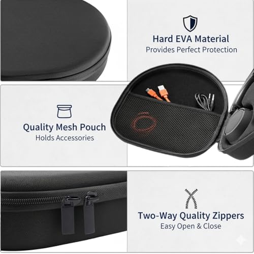 Hard Case for Headphones, Black