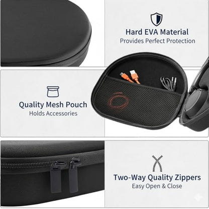 Hard Case for Headphones, Black