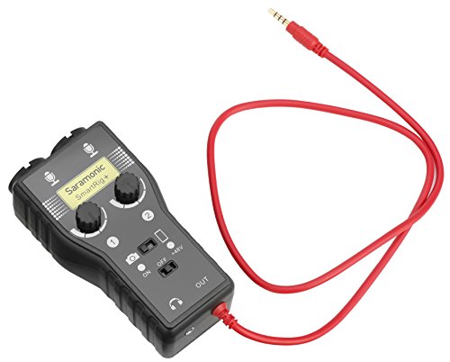 Saramonic SmartRig+ 2-Channel XLR/3.5mm Microphone Audio Mixer with Phantom Power Preamp & Guitar Interface for DSLR Cameras, Camcorders, iPhone, iPad, iPod, and Android Smartphones