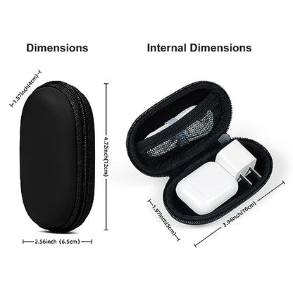 EVA Ellipsoid Wired Earbud Case Headphone Storage Bag in-Ear Monitor Earphone Carrying Case Waterproof Portable Earbuds Case for Beats Flex Raycon (Black)