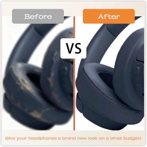 Replacement Ear Pads for JBL Tune 700BT, 710BT, 720BT, Tune 750BTNC, 760NC, 770NC Wireless Over-Ear Headphones, Ear Cushions, Ear Cups Cover Repair Parts (Blue) - color: Blue
