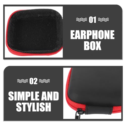 PRETYZOOM Portable Earbud Case Holder Eva Pouch Red Travel Electronic Organizer Bag for Earbuds Cable Storage Compatible and Accessories