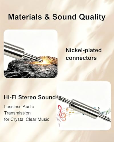 4 Pack Metal 3.5mm TRS Male to Male AUX Audio Coupler Adapter | 1/8 Inch Stereo Plug Connector for Car Aux, Bluetooth Receiver, MP3 Player, Laptop & Audio Transmitters, Silver