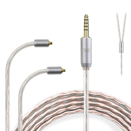 4 Core MMCX to 4.4MM for Shure MMCX Upgrade Cable for SE215 SE315 SE425 SE535 SE535LTD SE846 FH9 FA9 FH5S BGVP UE900s T2 T3 AK T8iE XELENTO Remote FH1 F9 F9PRO AM05 W80 3.94FT - size: 4.4MM