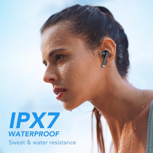 QXQ 2026 New Wireless Earbuds, Bluetooth 5.4 Headphones HiFi Stereo with 4 ENC Mic, 40H Mini Ear Buds in-Ear Noise Cancelling Earbuds with LED Screen, Light Bluetooth Earphones for Android iOS, Black